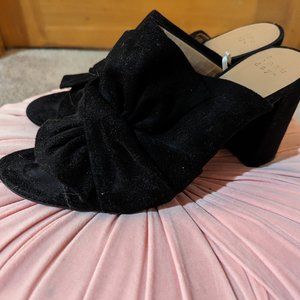 A New Day Black Knotted Bow Heel Slide-on Mule - 9